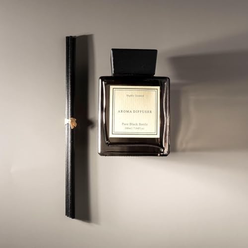 XEPTLE Soft Bloom Suite Reed Diffuser, Hotel Collection Oil Diffuser, Air Freshener, Long-Lasting Scent, Home & Bathroom Essential Oil Diffuser with 5 Reeds, 7.04oz, Black