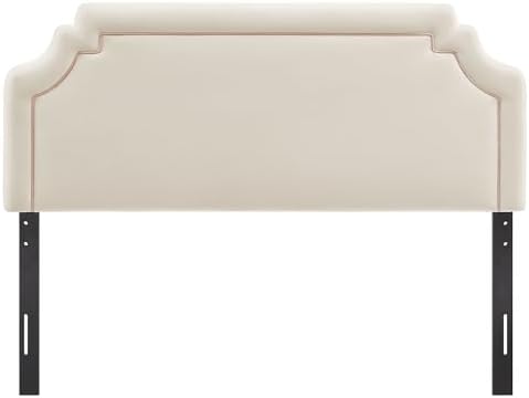 Modway Magnolia King Size Stain-Resistant Performance Velvet Headboard in Alabaster Pink - Padded Cushioned Headboard with Adjustable Mounting Positions