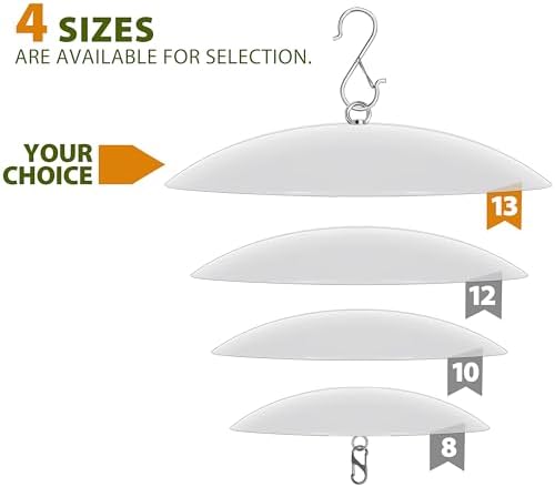 13" Bird Feeder Rain Guard, Hummingbird Feeder Shade Dome Cover, Hanging Baffle for Bird Feeder Pole,Smart Birds Feeder's Umbrella(Translucent), 2 Pack