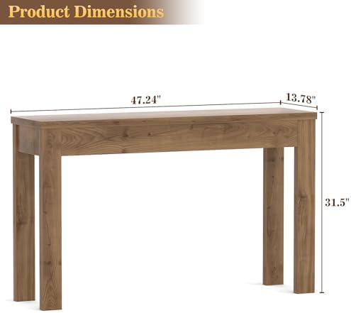 Armocity Console Table for Entryway, 47" Farmhouse Sofa Tables Narrow Long