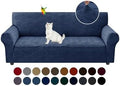 YEMYHOM 1 Piece Stretch Couch Covers for 3 Cushion Couch, Jacquard Sofa Cover with Non-Slip Elastic Bottom, Thickened Slipcover Furniture Protector for Dogs Pets (Large, Navy）