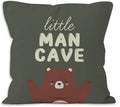 Bear Nursery Decor Throw Pillow Covers 18x18, Little Man Cave Decorative Pillow Covers for Kids Boys Bedroom Room Playroom, Boys Room Decor Accent Pillows Cover Pillowcases