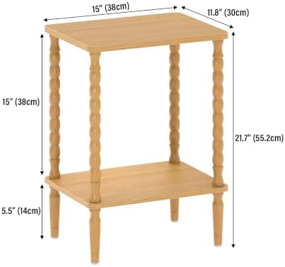 TUTOTAK Small End Table with Solid Wood Legs, Side Table Set of 2