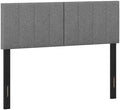 GIANTEX Linen Upholstered Headboard for Queen Full Size Bed, Dark Grey
