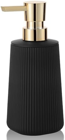 YAUKPH Small Soap Dispenser for Bathroom and Kitchen Matte Black and Gold