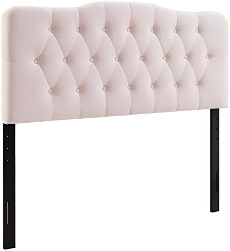 Modway Annabel Diamond Tufted Performance Velvet Full Headboard in Pink