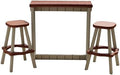 Single Bar Set Includes 2 Barstools Redwood Top & Warm Grey Base Ideal for Patio Hot Tub Area Backyard Durable WeatherResistant Design Easy Nohardware Assembly Proudly Made in USA