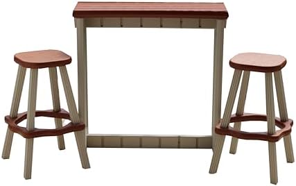 Single Bar Set Includes 2 Barstools Redwood Top & Warm Grey Base Ideal for Patio Hot Tub Area Backyard Durable WeatherResistant Design Easy Nohardware Assembly Proudly Made in USA