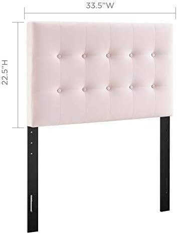 Modway Emily Twin Biscuit Tufted Performance Velvet Headboard, Pink