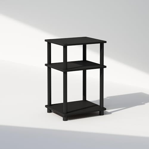 Furinno JUST Toolless 3-Tier Night Stand, Open Storage, Americano