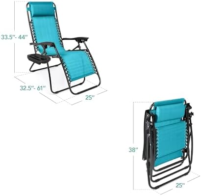 Best Choice Products Zero Gravity Chair Recliner, Peacock Blue