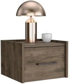 DEPOT E-SHOP 59" Yorktown Floating Nightstand, Space-Saving Design with Handy Drawer and Surface, Dark Brown – Bedside Nightstand with Storage for Bedroom Beside Tables & Small Spaces