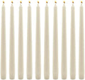 10 Pack Ivory Taper Candles, 10 Inch Unscented Paraffin Dinner Candles
