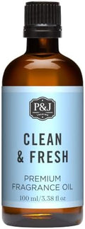 P&J Fragrance Oil | Clean & Fresh Oil 100ml - Candle Scents for Candle Making, Freshie, Soap Making Supplies, Diffuser Oil Scents