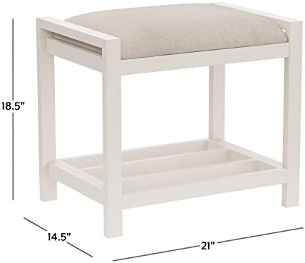 Hillsdale Furniture Amelia, White Vanity Stool