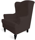 Easy-Going Stretch Wingback Chair Sofa Slipcover Chocolate