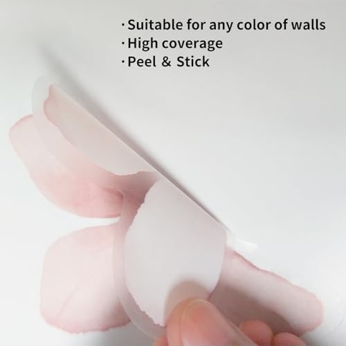 Watercolor Daisy Wall Decals for Girls Room, Peel and Stick