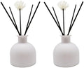 2PCS Perfume Reed Diffuser Bottle,Empty Glass Container 100ml Fragrance Accessories use with Black Sticks for DIY Replacement (Matte White)