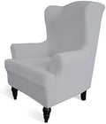 Easy-Going Stretch Wingback Chair Sofa Slipcover Silver Gray