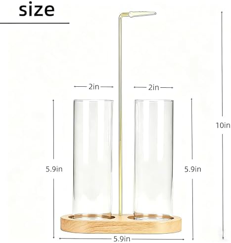 Glass Natural Incense Holder,Warm Minimalism Incense Sticks Burner Holder with Storage,Hang Upside Down Incense Holder for Sticks with Glass Ash Catcher for Meditation Yoga Room (Natural)