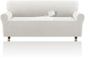 H.VERSAILTEX Jacquard Sofa Slipcover with Waterproof Seat Furniture Protector 1 Piece Stretch Sofa Covers with Elastic Bottom for Kids, Pets, Dog(Sofa L, Pale Oak)