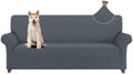 ZNSAYOTX Couch Covers for 3 Cushion Couch High Stretchy Spandex Pet Friendly Sofa Slipcover 1 Piece Non Slip Couch Covers Large Furniture Protector (Dark Grey, Sofa)