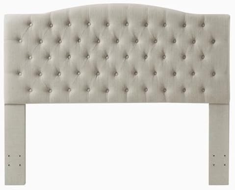 24KF Upholstered Tufted Button Linen Fabric Headboard,Comfortable Fashional Headboard Queen/Full Size,Linen