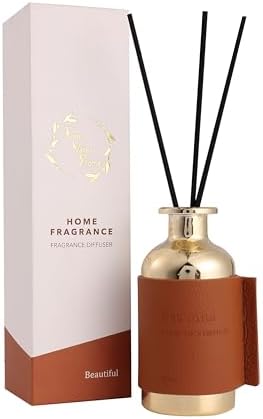 Reed Diffuser, Beautiful – 2.7 fl oz (80 ml) Romantic Floral Scented Reed Diffuser Set – Long Lasting Aromatherapy Oil for Bedroom, Office or Yoga Room – Best Gift for Women Mom Wife