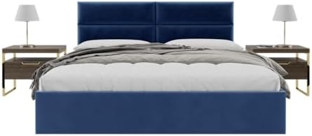 Vänt Wall Mounted Headboard Panels, King/Twin, Velvet Navy