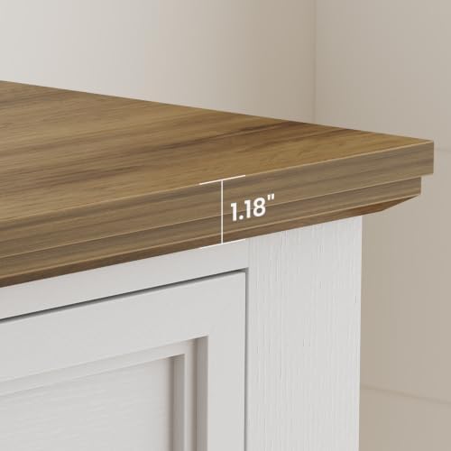 38.6" W Narrow Console Table with 2 Drawers, White