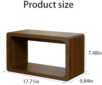 Bamboo Floating Nightstand with Storage Drawer and Modern Open Shelf Cubby，Bedroom, Living Room, Kitchen, Tool Room for use.