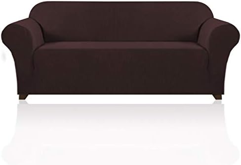 PrinceDeco Couch Covers for 3 Cushion Couch Sofa Pet Friendly Extra Large Couch Cover for Oversized Sofa Washable Furniture Protector Fitted Sofa Slipcovers Stay in Place(XL Sofa, Brown)