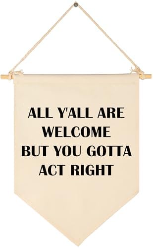 All Y'all are Welcome-Pennant Wall Decor Gift for Baby Boys Girls Kids-Canvas Hanging Pennant Banner Wall Decor Gift for Nursery Classroom Baby Room Playroom Homeschool Reading Room Bedroom