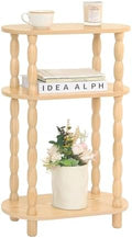 MaxSmeo Narrow End Table, Small Narrow 3-Tier Side Table for Small Spaces