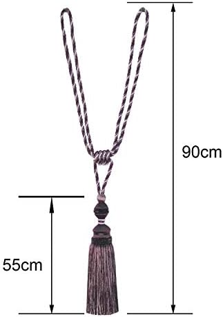 2Pcs Tassel Curtain Tiebacks Drapery Curtain Holdbacks-Purple