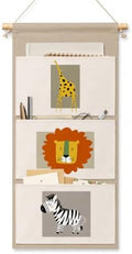 IAXIC Wall Organizer, Safari Animal Canvas Storage for Nursery Room