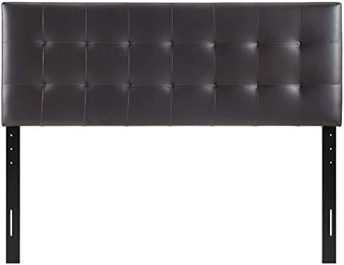 Modway Lily Tufted Faux Leather Upholstered Queen Headboard in Brown