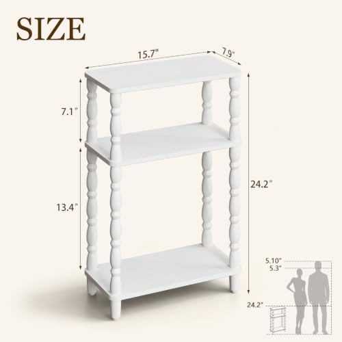 Yoobure Narrow Side Table - Small End Table with Storage, Skinny End Tables