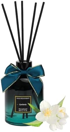 Reed Diffuser Set, Gardenia Reed Diffuser Gifts for Women, 6.3oz(180ml) Home Fragrance for Living Room, Office & Bathroom