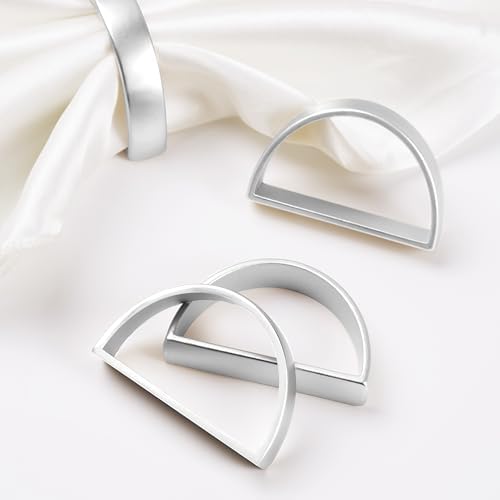 APTWOW Silver Napkin Rings Set of 12, Thanksgiving Christmas Table Decor