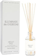 Sweet Water Decor Hello Fall Reed Diffuser Set - Hot Cider, Cinnamon, Cloves, Apple, and Nutmeg Fall Scented Diffuser - Scent Diffusers for Home, Fall Home Long Lasting Fragrance, Made in the USA