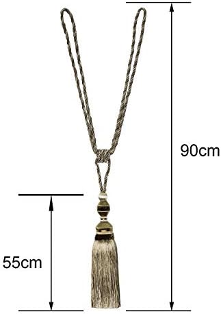 2 Pack Tassel Curtain Tiebacks Drapery Curtain Holdbacks-Beige