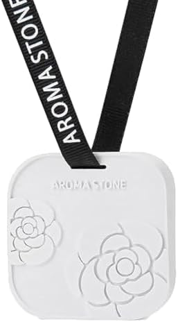 Diatomite Camelia Aroma 5 ML, Non-Electric Ceramic Diffusers and Aromatherapy Fragrance, White Ceramic Diffusers in Car or Desk Office Decor and Small Bathroom at Home (Light Grey)