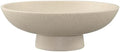 LIN CHUAN Modern Resin Pedestal Bowl – Large Fruit Bowl for Kitchen Counter, Catch All Bowl for Entryway Table, Stylish Key Bowl & Dining Centerpiece, Beige