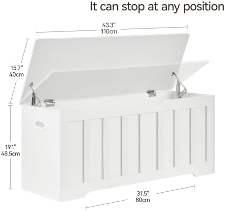 VANKILEY 43.3" Storage Chest Extra Large, Storage Bench.(White)