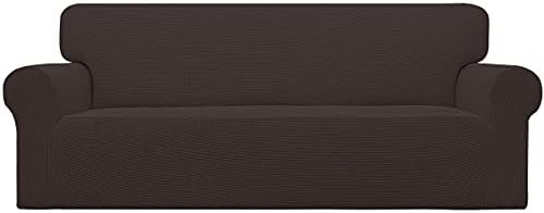 Easy-Going Stretch Couch Covers for Sofa Washable Large Chocolate