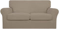 Easy-Going 3 Pieces Stretch Loveseat Couch Cover for 2 Cushion Washable
