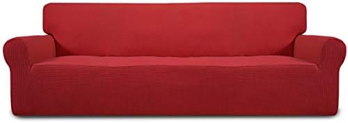 Easy-Going Stretch 4 Seater Oversized Sofa Couch Cover Christmas Red