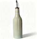 Ceramic Olive Oil Dispenser, 14 oz Vinegar Olive Oil Cruet (Vintage Green)