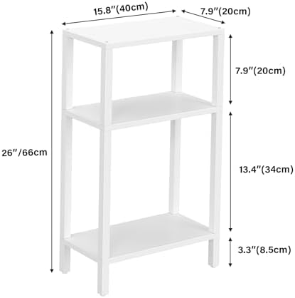 TUTOTAK Narrow Side Table, 3-Tier Small End Table for Couch